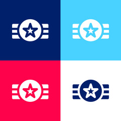 Badge blue and red four color minimal icon set