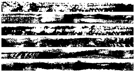 Set of grunge brush strokes. Paint edges, ink borders. Black paintbrush, Hand drawn edges pattern background. Vector 