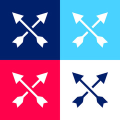 Arrows blue and red four color minimal icon set