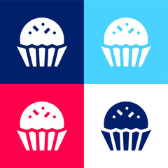 Bonbon blue and red four color minimal icon set