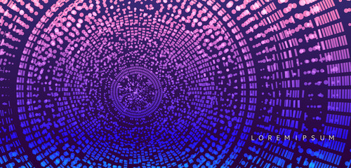 Radial dotted lines on black background. Modern luxure design. Vector illustration.