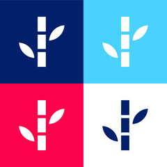 Bamboo blue and red four color minimal icon set