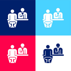 Bar blue and red four color minimal icon set