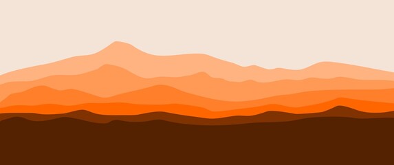 Mountain landscape vector illustration suitable for desktop background, banner, backdrop design, editable background.
