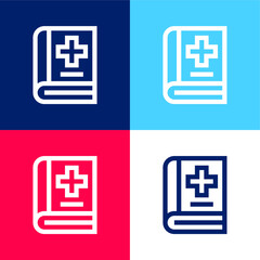 Obraz premium Appointment Book blue and red four color minimal icon set