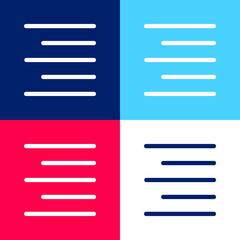 Align Right blue and red four color minimal icon set