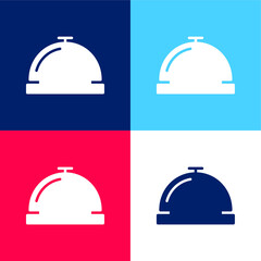 Fototapeta premium Bell blue and red four color minimal icon set