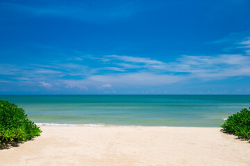 Beautiful tropical Maldives island with beach.