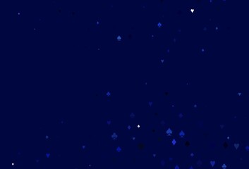 Light BLUE vector texture with playing cards.