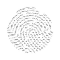 Fingerprint digital identification. Circle unique fingerprint icon design for app isolated on white background. Vector