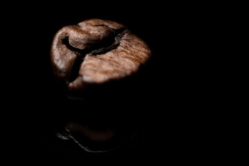 Close up of cofee beans on black background