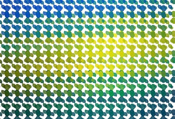 Light Blue, Yellow vector pattern with bent ribbons.