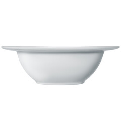 Deep white ceramic bowl with wide edges
