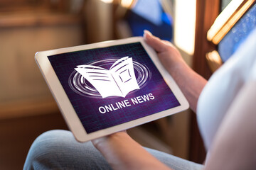 Online news concept on a tablet