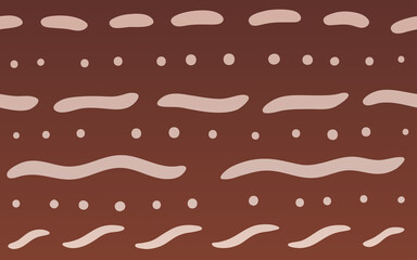 Baby tapir print texture with white stripes on brown background. Vector illustration