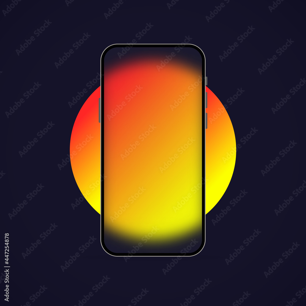 Poster smart phone template. glassmorphism style. realistic glass morphism effect with set of transparent g