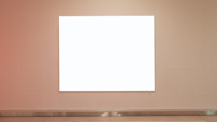 blank billboard in mall