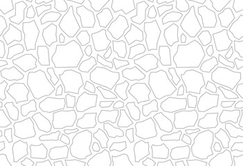 Obraz premium Paving stone coating for fillings. Terrazzo flooring vector white seamless pattern. Trencadis texture with white stone chips. Wall or track tiles, walkway natural stone.