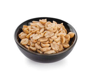 Roasted salted peanuts isolated on a white background