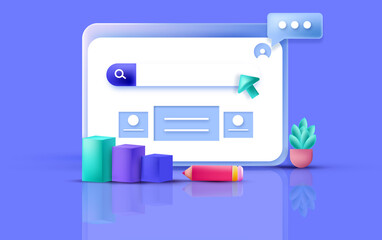 3D Web Development UX-UI Design Concept