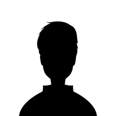 Cartoon man silhouette profile picture - vector