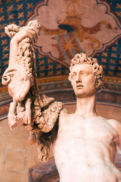 Closeup shot of Pietro Francavilla's Giasone sculpture