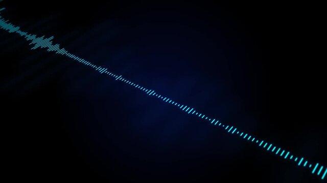 4K Abstract Audio wavefrom music waves oscillation loop Animation. Futuristic sound wave visualization. Synthetic sample music technology . Tune print emphasize Distorted frequencies.