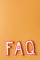 Customer service concept with faq frequently asked questions tex