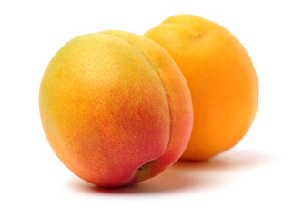 Fresh apricot fruits isolated on white background
