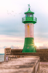 Sonnenuntergang am Sassnitzer Leuchtturm