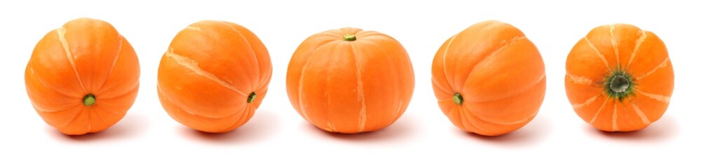 Orange pumpkin on white background 