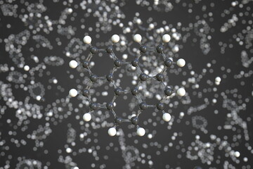 Molecule of benzo(ghi)perylene, conceptual molecular model. Conceptual 3d rendering