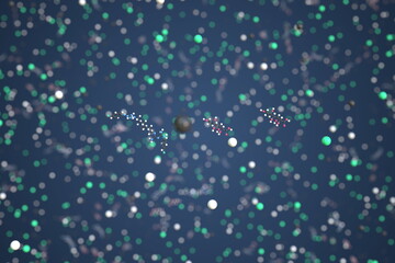 Chlorhexidine gluconate molecule made with balls, scientific molecular model. Chemical 3d rendering