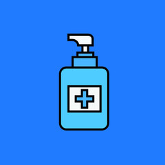Disinfection. Hand sanitizer bottle icon, washing gel.