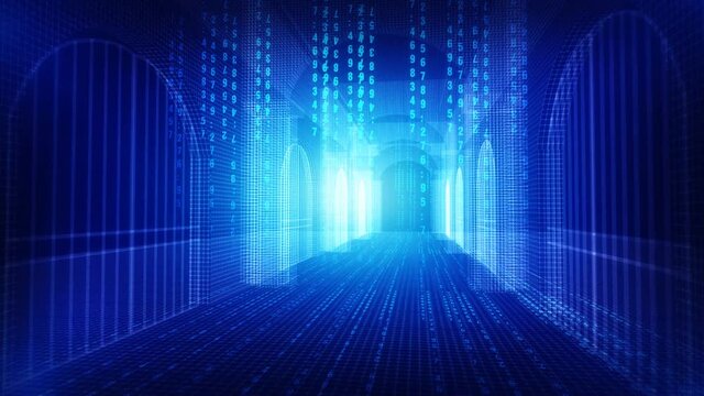 digital matrix building background is perfect for any type of news or information presentation. The background features a stylish and clean layout 