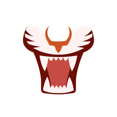 Teeth of a monster with opens a mouth