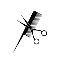 Scissors and comb logo icon illustration design