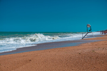 The beautiful sea of Numana in Conero after a big storm, Ancona province, Marche region.