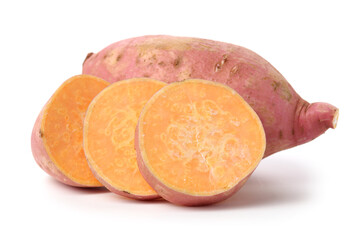 Sweet potato isolated on white background