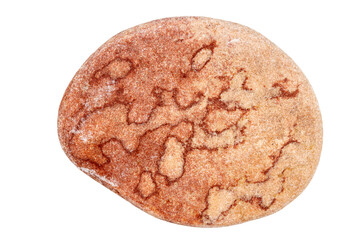 Top view of single red pebble