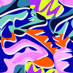 Obraz premium Seamless unusual abstract pattern with wave chaotic shapes