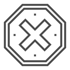 Warning, square line vector icon