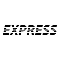 Logo con palabra Express en color negro con lineas de velocidad en color blanco
