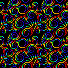 Rainbow curves line element  seamless pattern