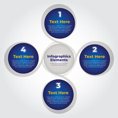 Infographic colorful template with four steps for success in circle form.