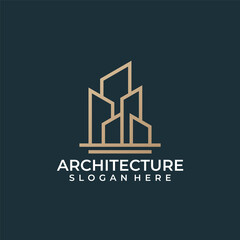 Monogram line architecture building unique logo finance property apartment. Logo can be used for icon, brand, identity, real estate, construction, house, business, and realty