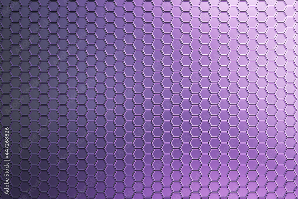 Poster creative purple honeycomb background. landing page concept. 3d rendering.