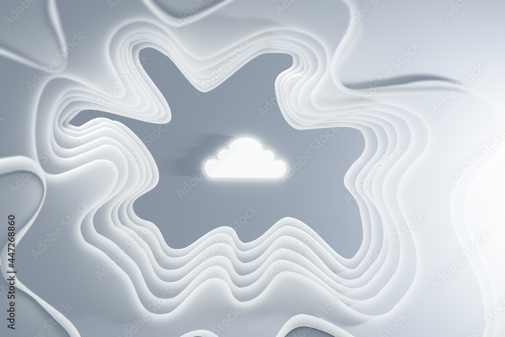 Poster Abstract 3d rendering cloud illustrarion on white background. Design concept.
