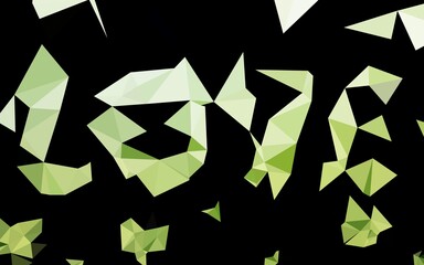 Dark Green vector shining triangular background.