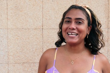 Portrait of smiling latina woman